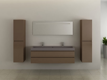 Badkamermeubel MILANO | 2-persoons | Taupe &amp; grijze wasbak | 150 cm