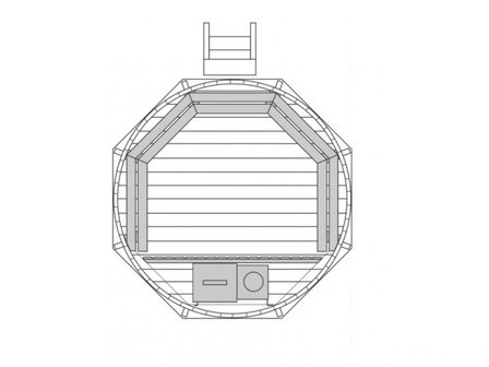 Houten hottub met kachel  | 6-8 personen