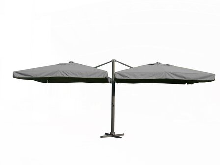 Dubbele zweefparasol | Dark Grey | 2x 300x400cm