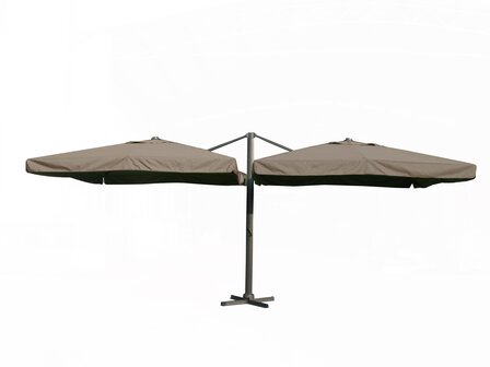 Dubbele zweefparasol | Taupe | 2x 300x300cm