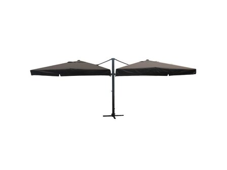 Dubbele zweefparasol | Zwart | 2x 300x400cm