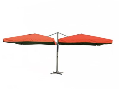 Dubbele zweefparasol | Oranje | 2x 300x400 cm