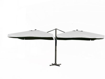 Dubbele zweefparasol | Wit | 2x 300x300 cm